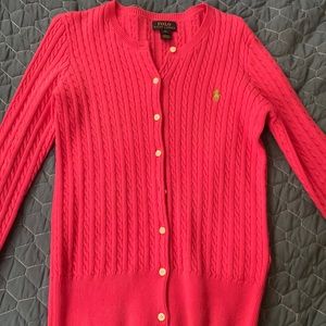 Vintage Hot Pink Polo by Ralph Lauren Cardigan